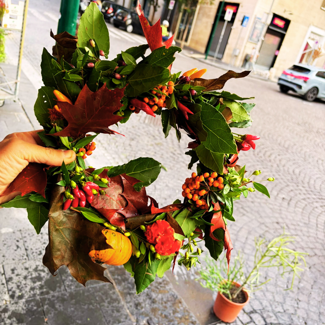 Bay leaf crown with chili peppers (customizable)