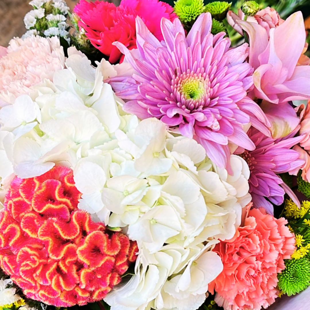Hydrangea, rose, sweet william bouquet NO FLOWER NO LOVE