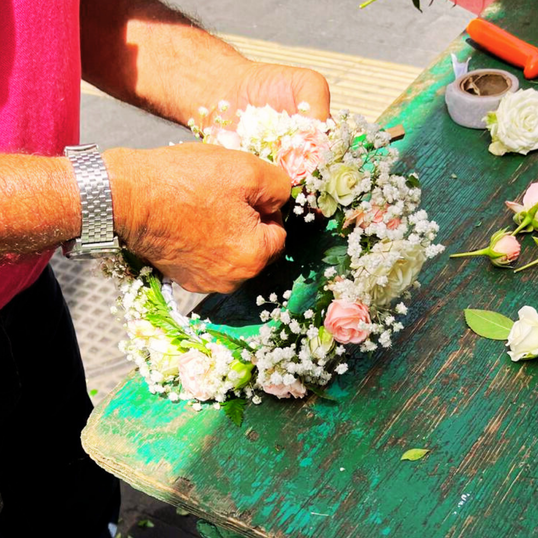 Coroncina roselline e nebbiolina - PERSONALIZZABILE