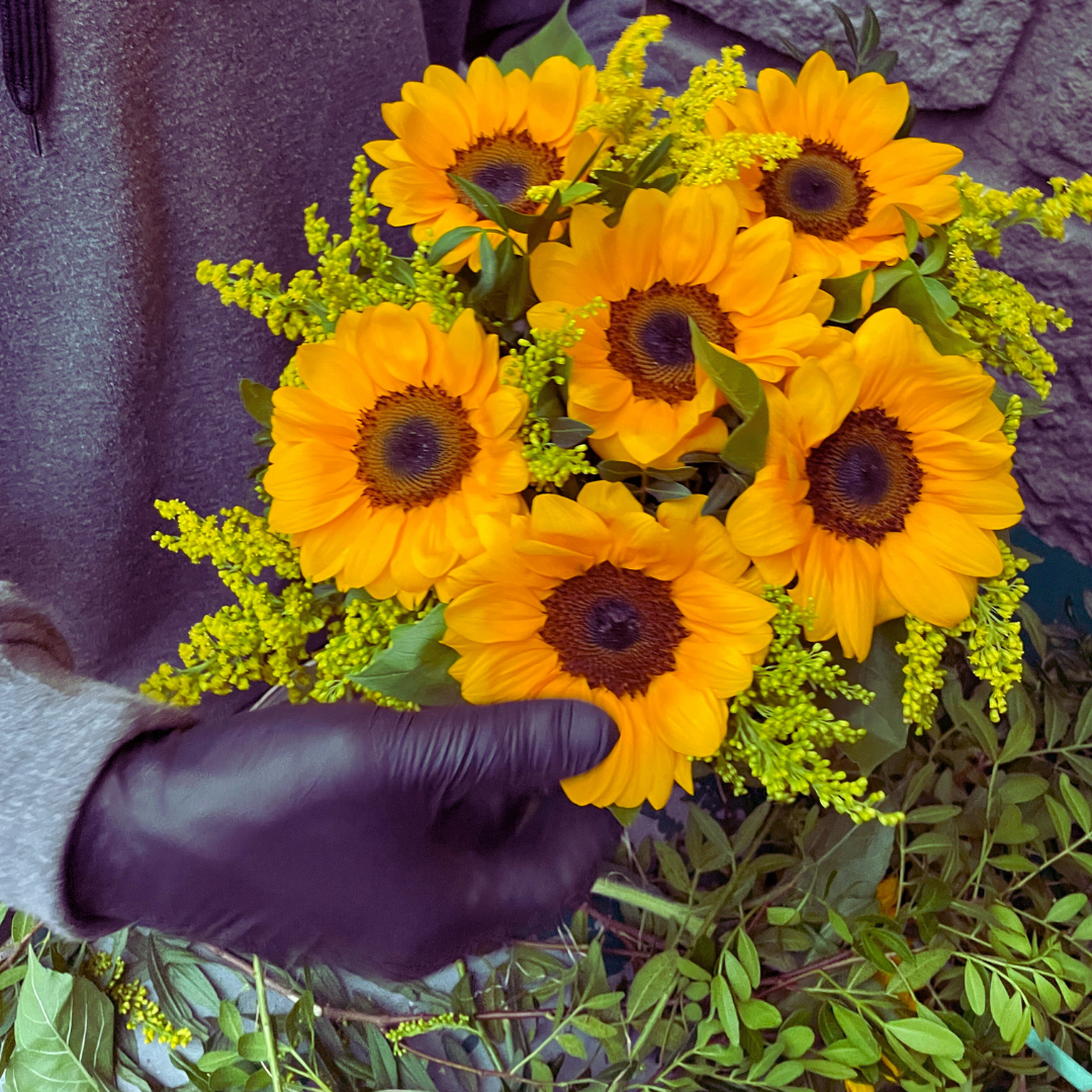 Bouquet di girasoli - gambo lungo